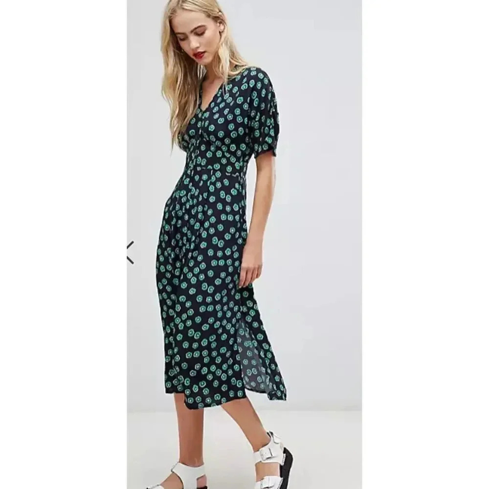 Whistles Buttondown Midi Dress in Floral Print